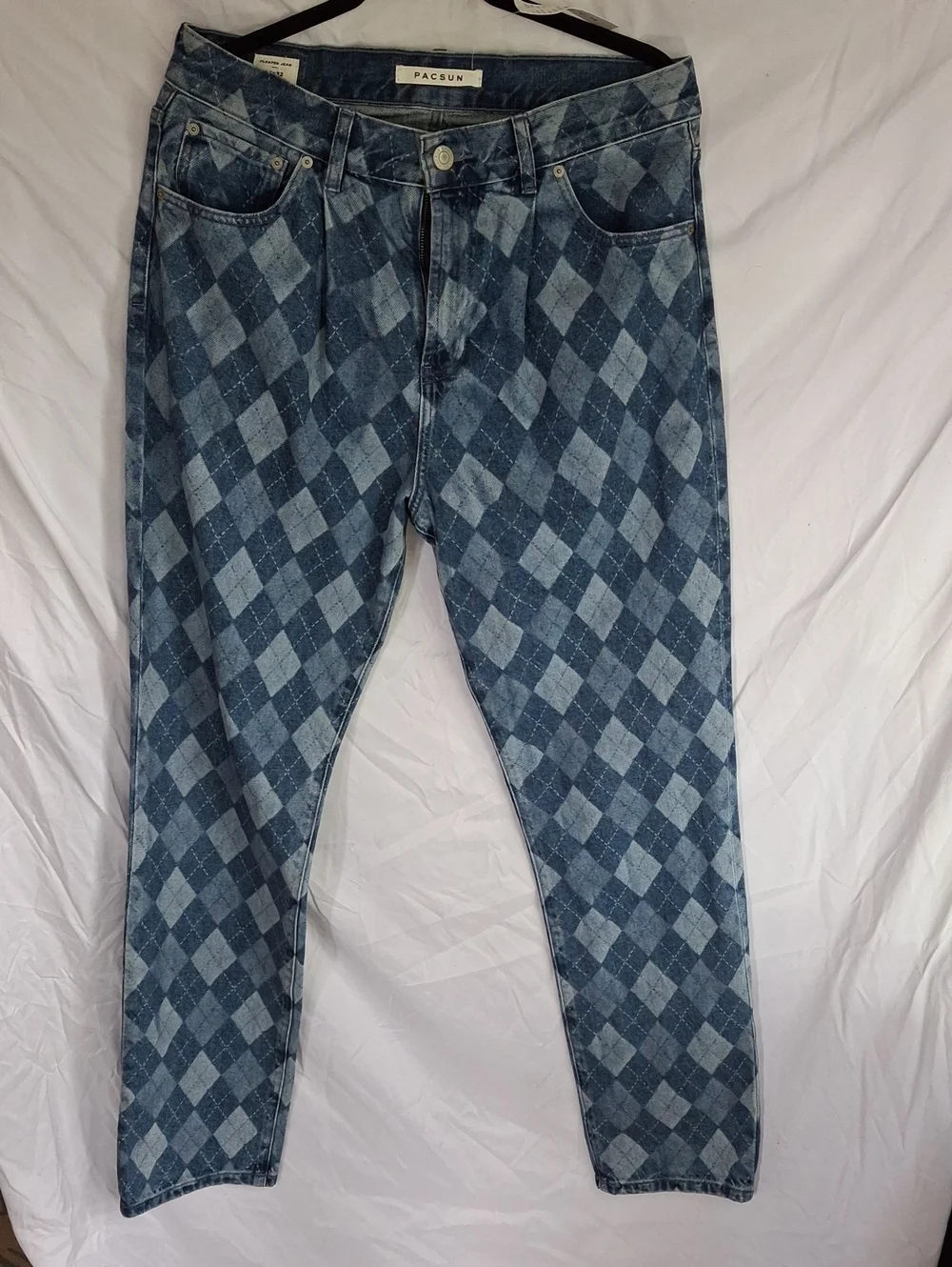 Brand New With Tags (NWT) PacSun Men's Diamond Print Straight Leg Jeans